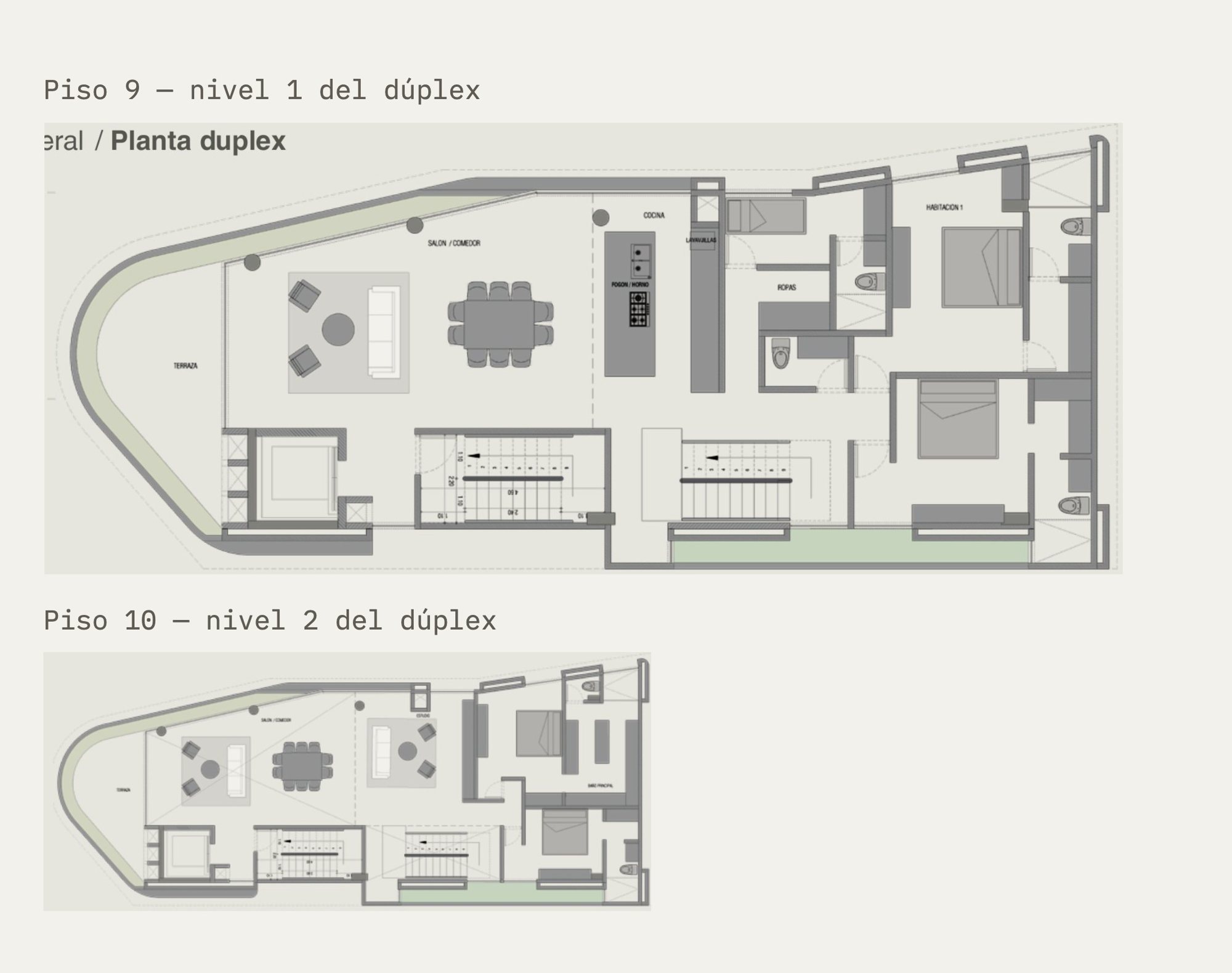 Duplex penthouse — floors 9 and 10