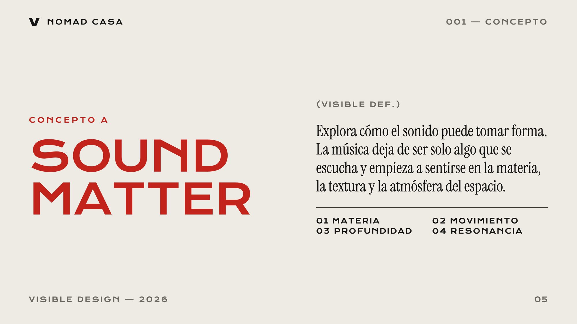 Concept A — Sound Matter