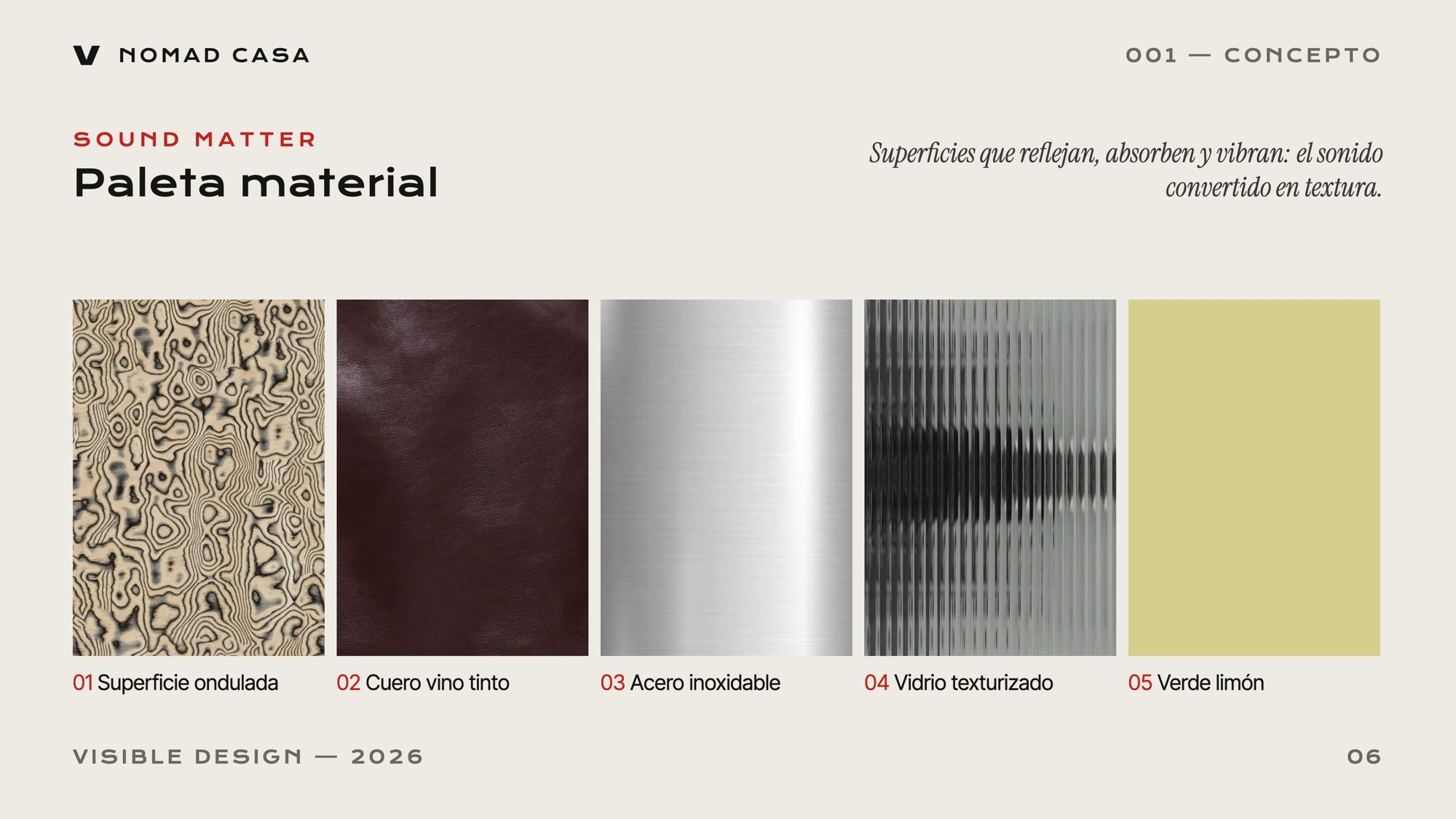 Sound Matter — material palette