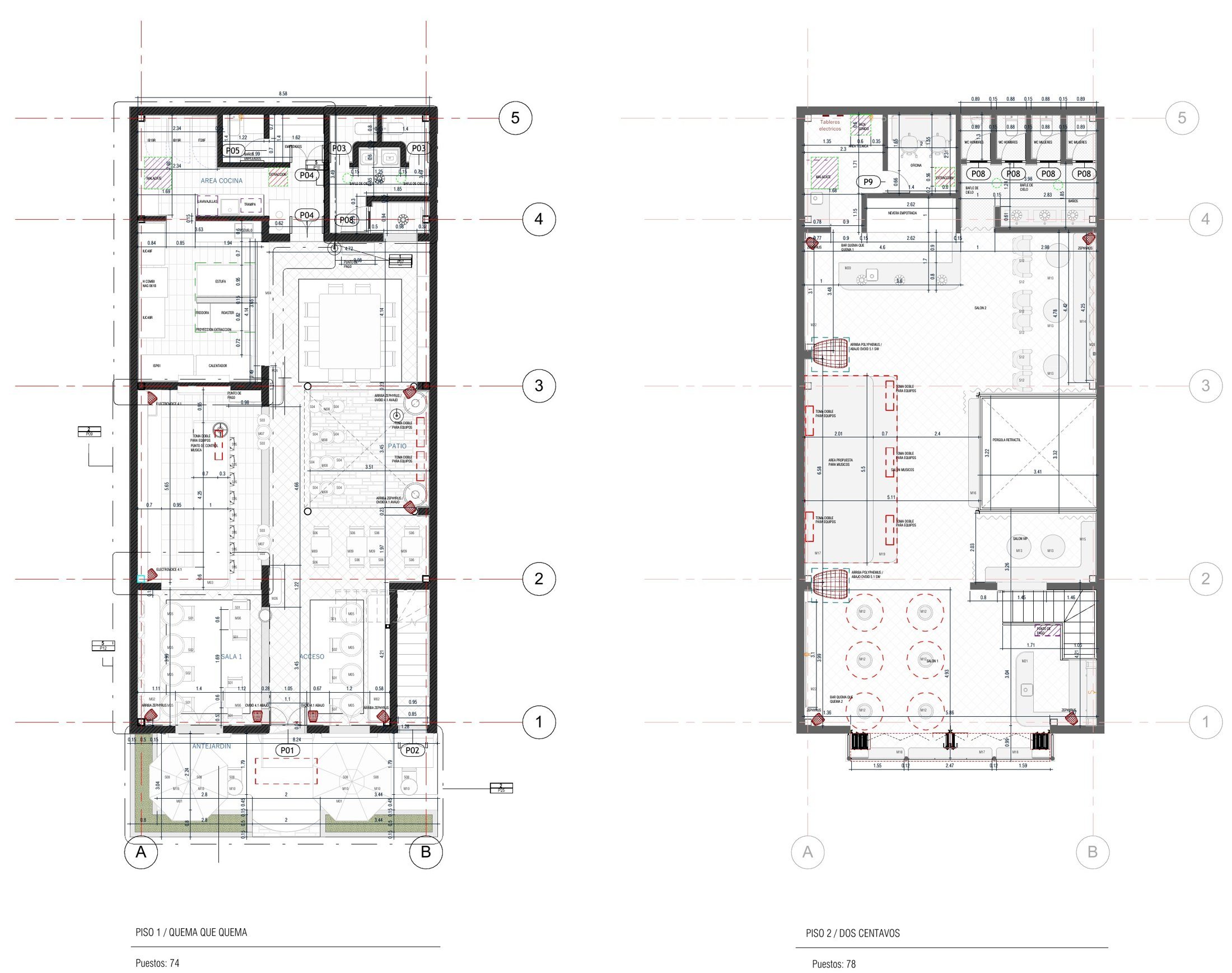 Architectural plans — ground floor and upper floor