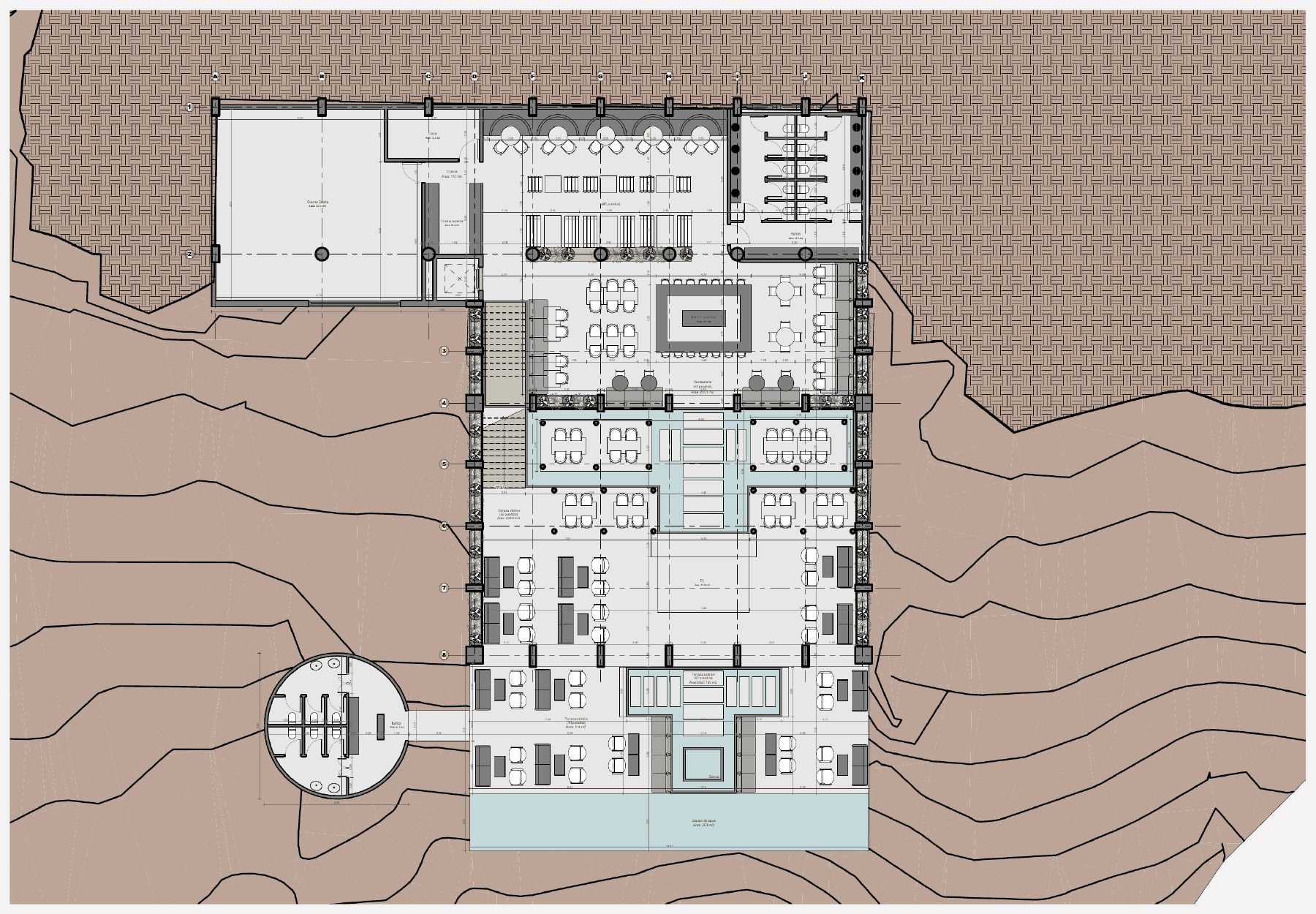 Level -1 — restaurant, bar and terraces