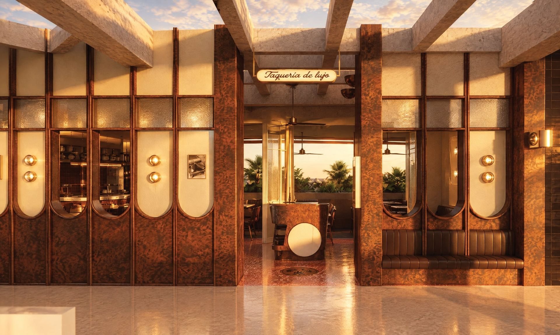 Entrance at dusk