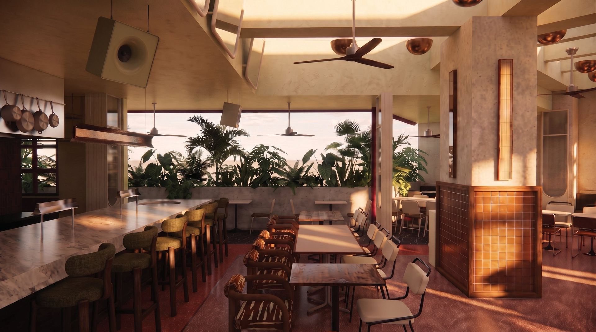 From the dining room to the terrace