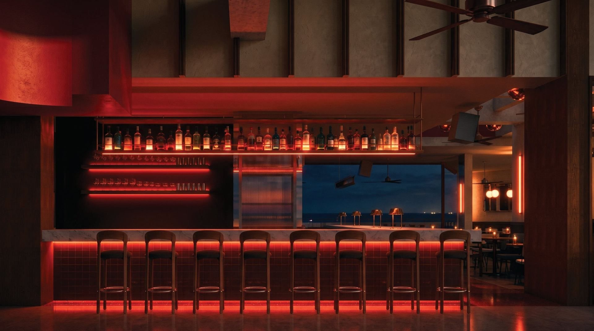 Cenizo bar — night scene